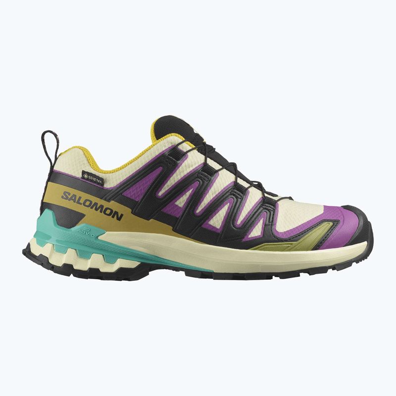 Women's running shoes Salomon XA PRO 3D V9 GTX transparent yellow/black/waterfall 8