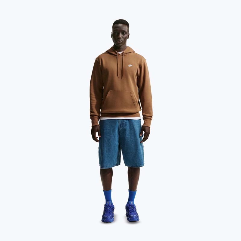 Men's sweatshirt Nike Club Pullover Hoodie ale brown/ale brown/white 2