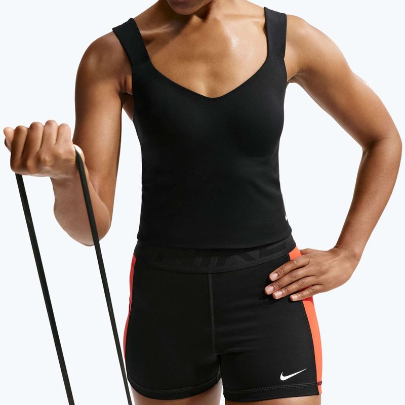 Women's training shirt Nike Pro Sculpt Medium Support Padded Tank black/white 6