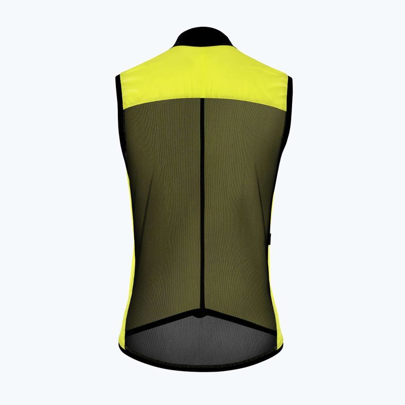 Men's ASSOS Mille GT C2 Wind optic yellow cycling waistcoat 2