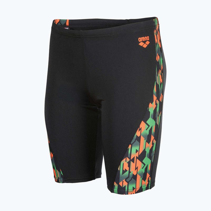 Children's swim jammers arena Print Swim black/orange multi 8