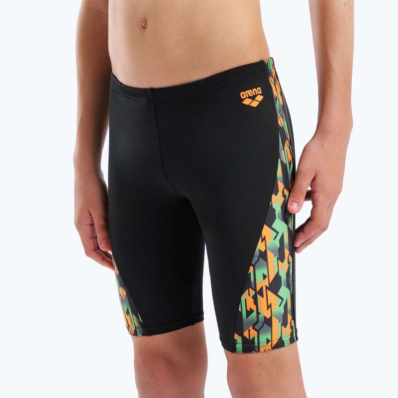 Children's swim jammers arena Print Swim black/orange multi 4