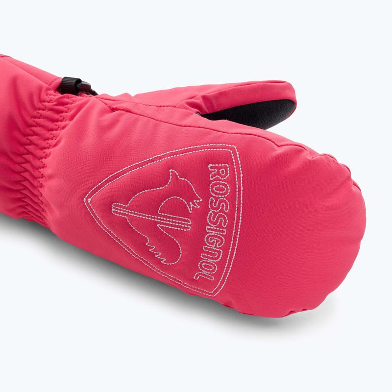 Rossignol Jr Rooster M tea rose children's ski gloves 4