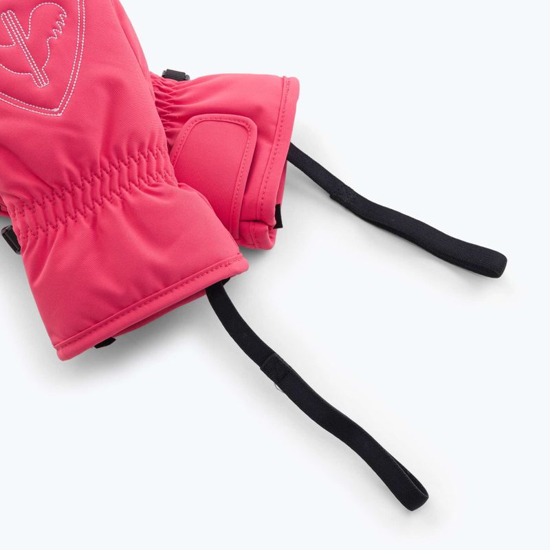 Rossignol Jr Rooster M tea rose children's ski gloves 6