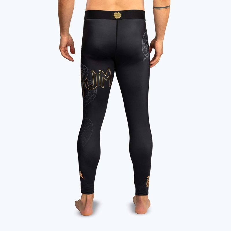 Men's training leggings Venum Serpenti Spats black/silver/gold 3