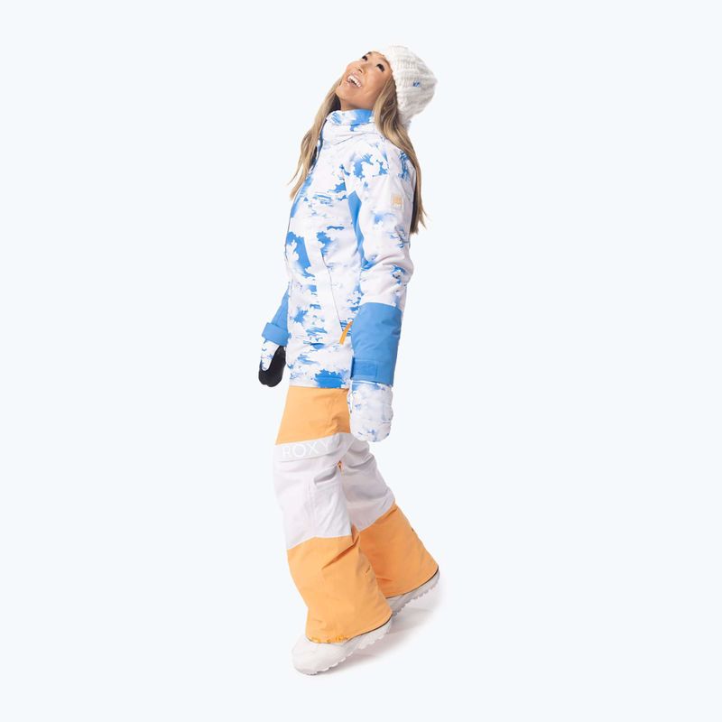 Women's snowboard jacket ROXY Chloe Kim azure blue clouds 6