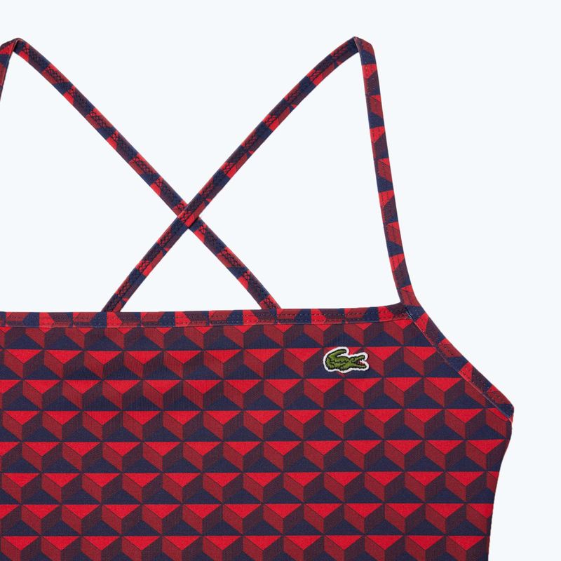 Lacoste women's one-piece swimsuit MF7264 penumbra / alizarin / red 2