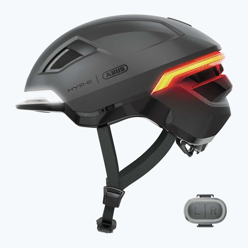 Bike helmet with indicators ABUS Hyp-E volcano titan 3