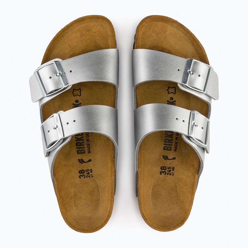 BIRKENSTOCK women's slides Arizona BF Narrow silver 8