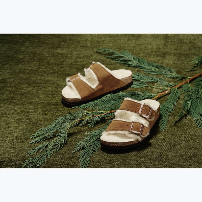 BIRKENSTOCK Arizona Shearling SL Regular mink flip-flops 8