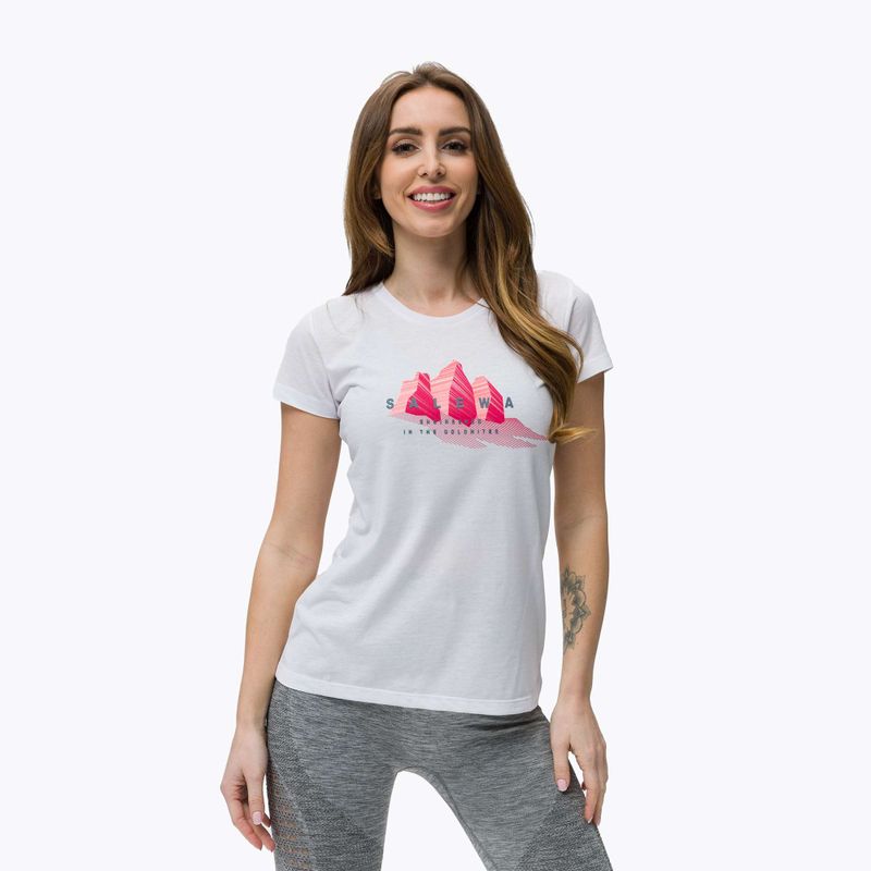Salewa Lines Graphic Dry women's trekking shirt white 00-0000028064