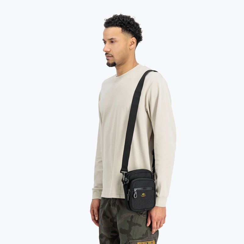 Men's Alpha Industries Label Messenger Bag Small 1 l black 3