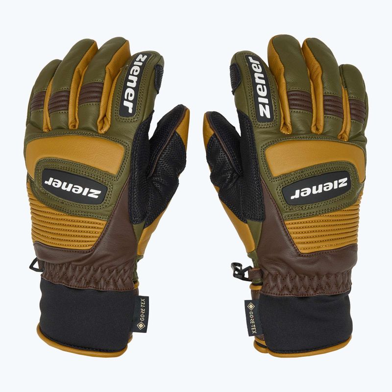 Men's ski glove ZIENER Guard GTX + Gore Grip PR alpine dark/brown 4
