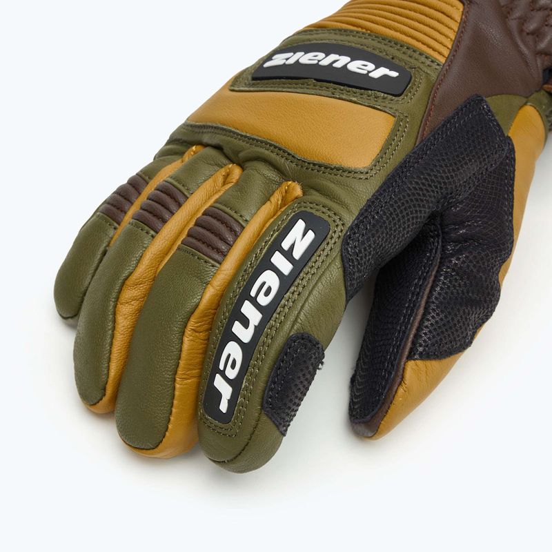 Men's ski glove ZIENER Guard GTX + Gore Grip PR alpine dark/brown 5