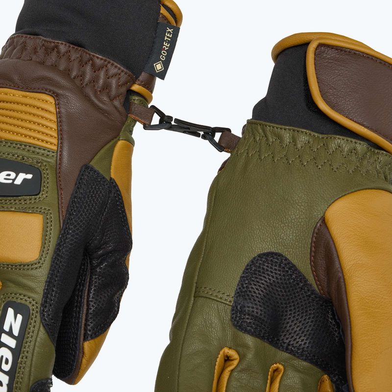 Men's ski glove ZIENER Guard GTX + Gore Grip PR alpine dark/brown 6