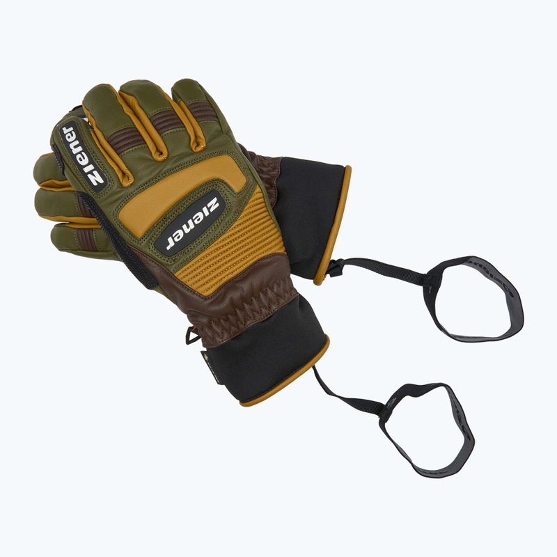 Men's ski glove ZIENER Guard GTX + Gore Grip PR alpine dark/brown 7