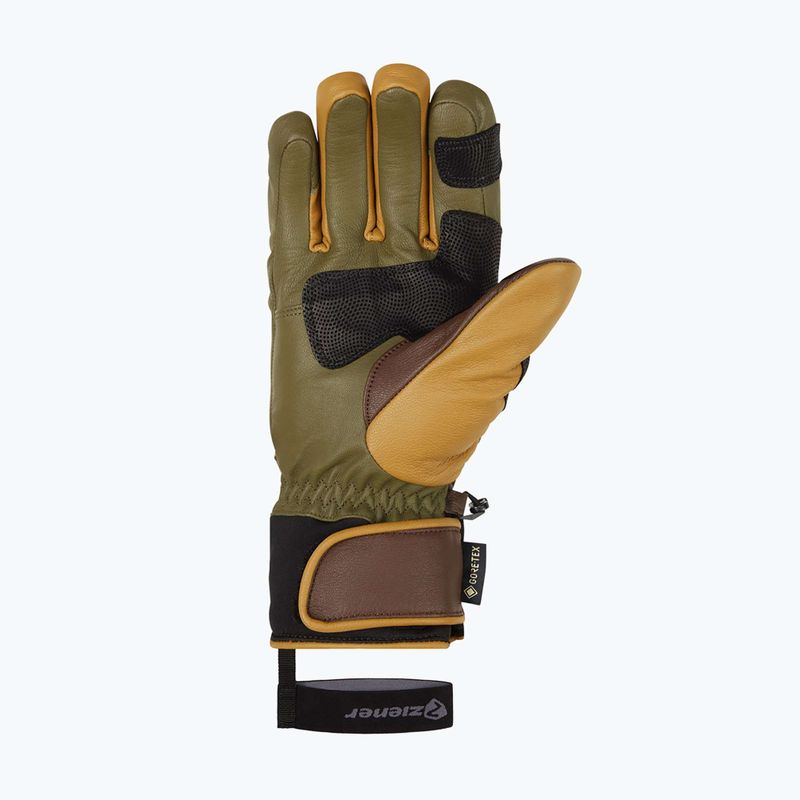 Men's ski glove ZIENER Guard GTX + Gore Grip PR alpine dark/brown 9