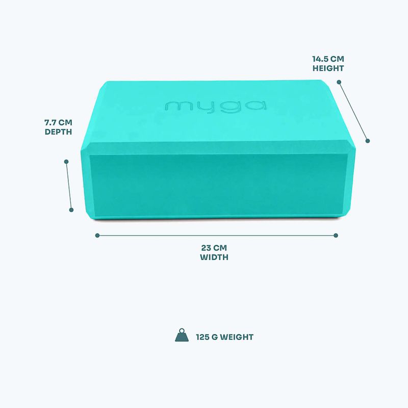 Yoga block Myga Foam Block turquoise 3