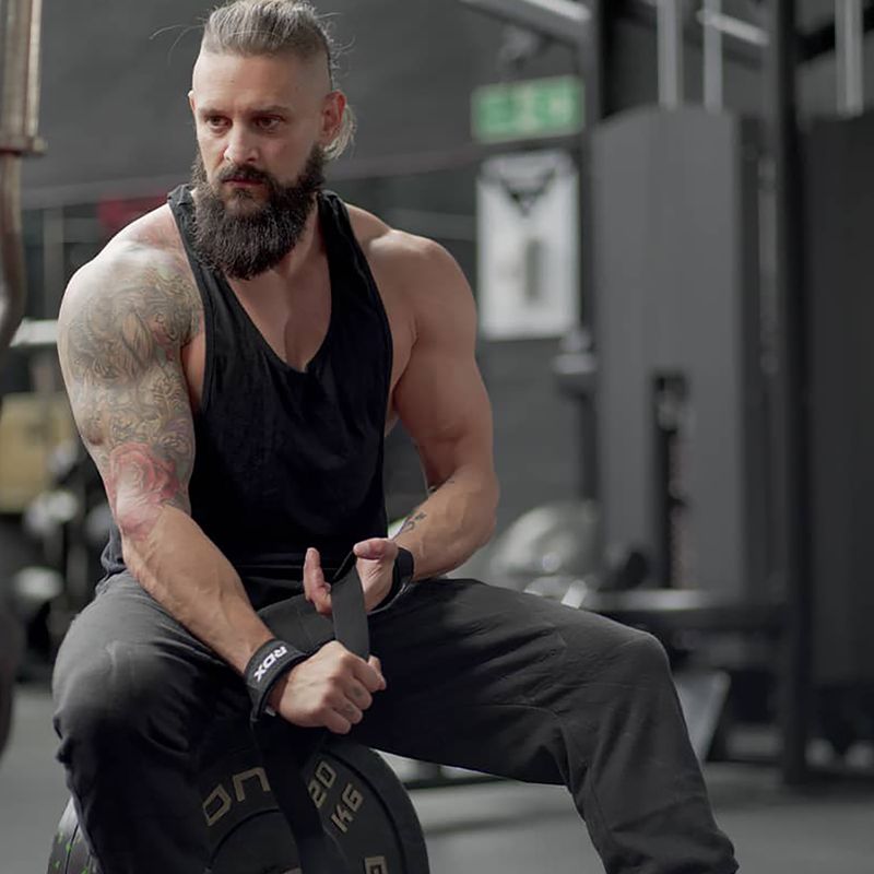 RDX Single Strap weightlifting straps black WAN-W1B+ 2