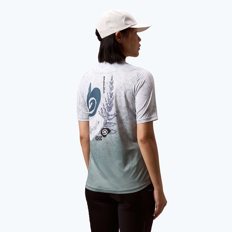 Women's cycling jersey Endura Singletrack Print W aero blue 4
