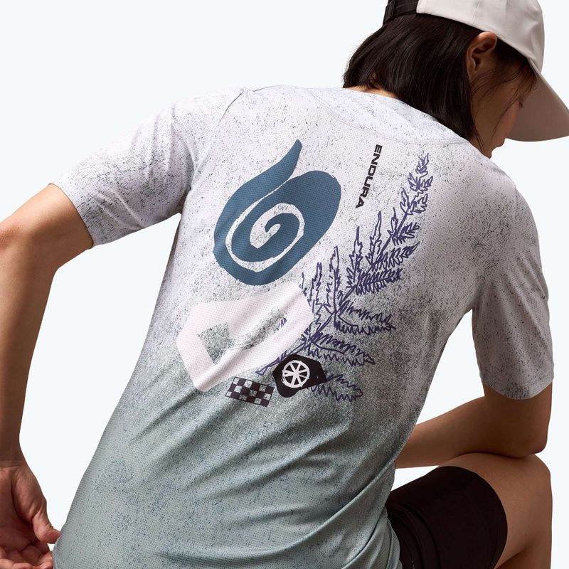 Women's cycling jersey Endura Singletrack Print W aero blue 6