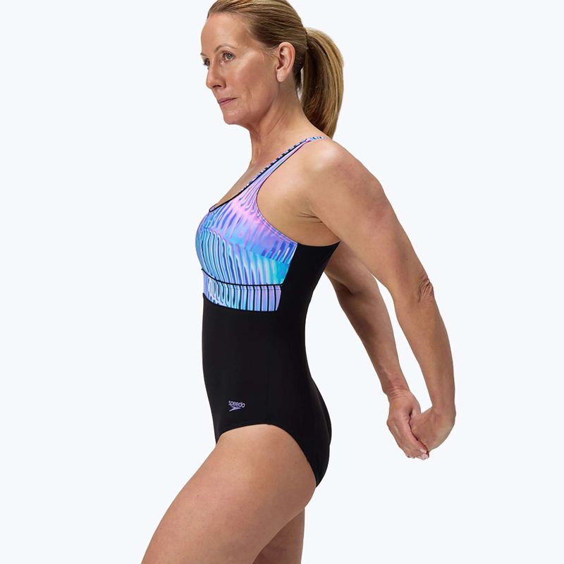 Women's one-piece swimsuit Speedo Shaping Contour Eclipse Printed indigo glow 4