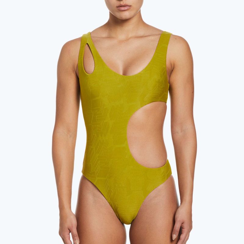 Women's one-piece swimsuit Nike Block Texture gold NESSD288-314 4