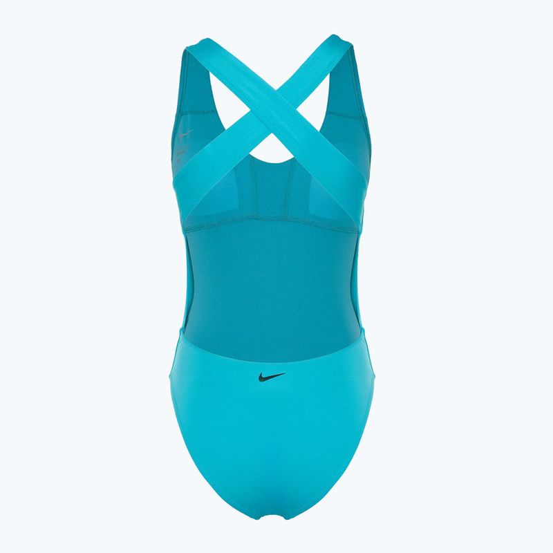Women's one-piece swimsuit Nike Multi Logo Crossback dusty cactus 2
