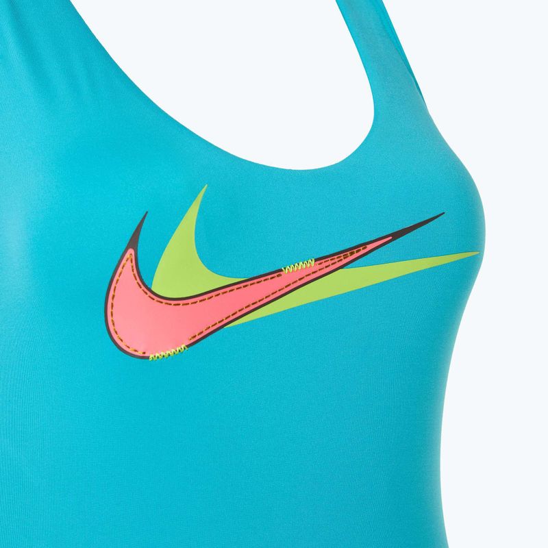 Women's one-piece swimsuit Nike Multi Logo Crossback dusty cactus 3