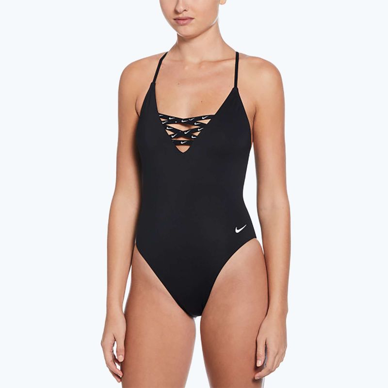 Women's one-piece swimsuit Nike Sneakerkini 2.0 Crossback black 4