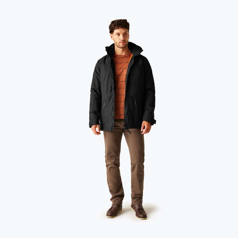Men's rain jacket Regatta Balaton black/pumpkin spice 2