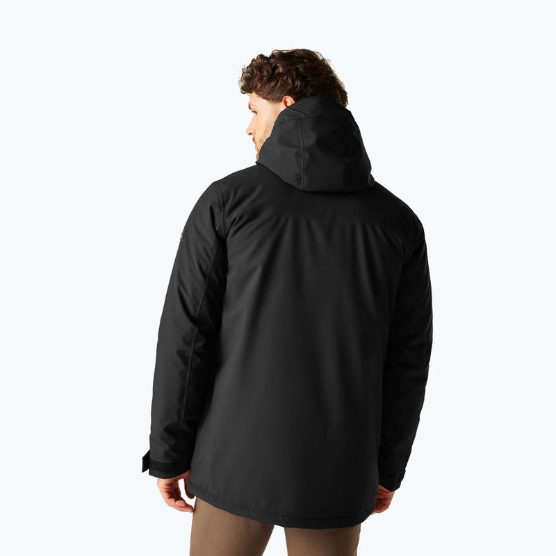 Men's rain jacket Regatta Balaton black/pumpkin spice 3