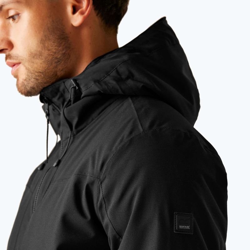 Men's rain jacket Regatta Balaton black/pumpkin spice 5