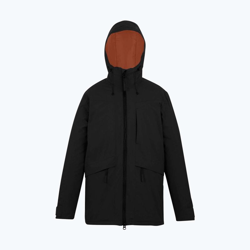 Men's rain jacket Regatta Balaton black/pumpkin spice 10