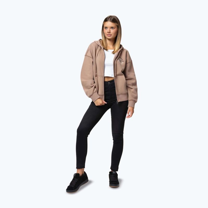 Women's sweatshirt Pitbull Skull Surf Hooded Zip chocolate mousse 2
