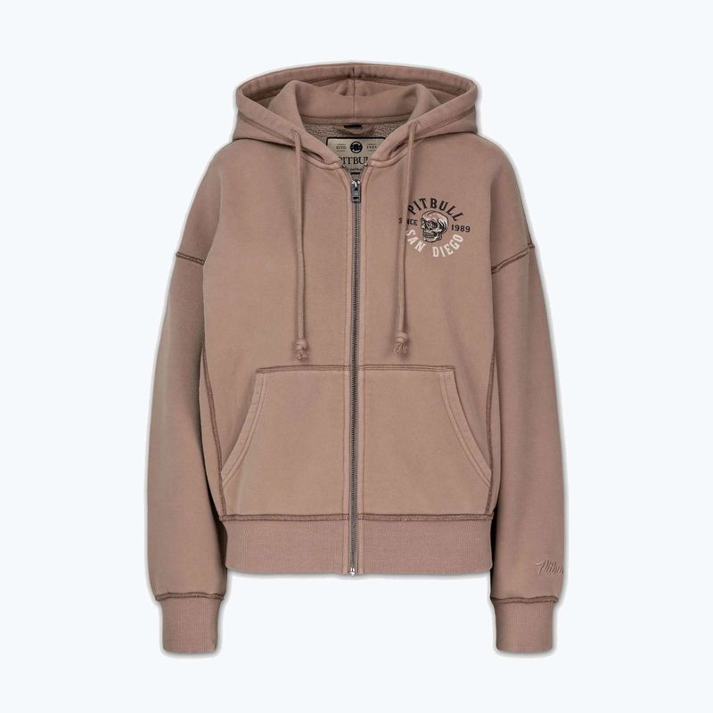 Women's sweatshirt Pitbull Skull Surf Hooded Zip chocolate mousse 7