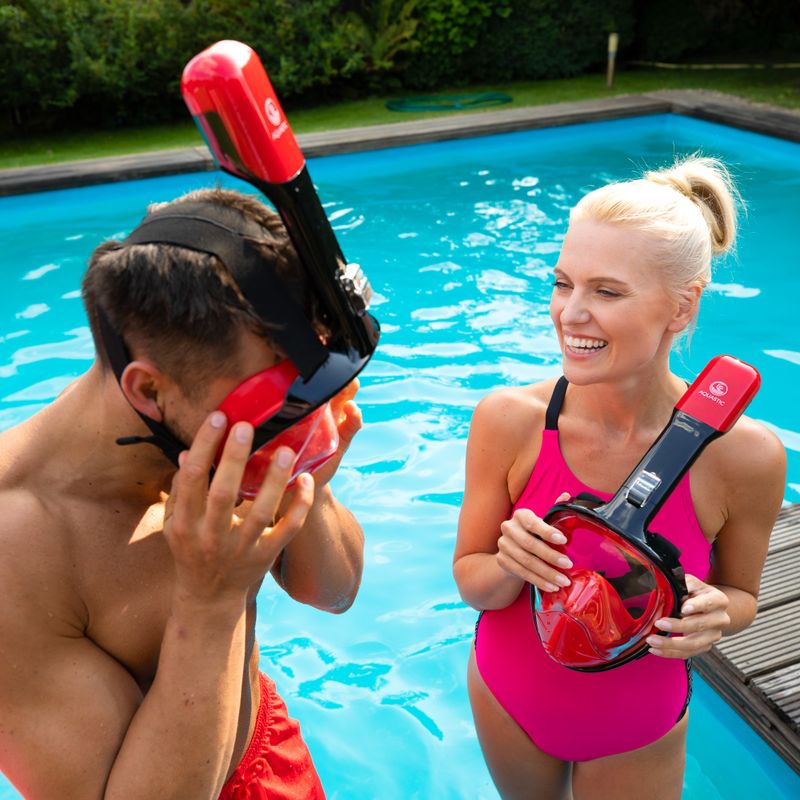 Full face mask for snorkelling AQUASTIC red SMA-01SC 8