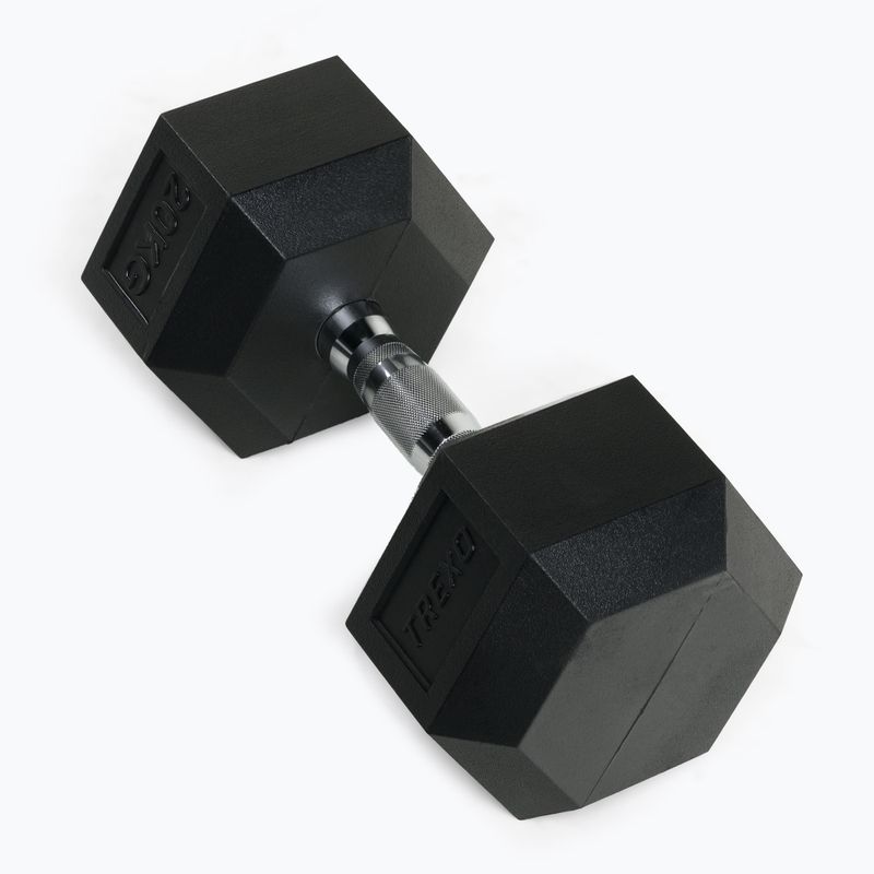 XTREXO Hex HXD200 20 kg rubberised dumbbells 3