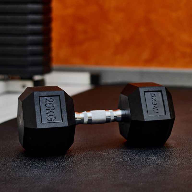 XTREXO Hex HXD200 20 kg rubberised dumbbells 6