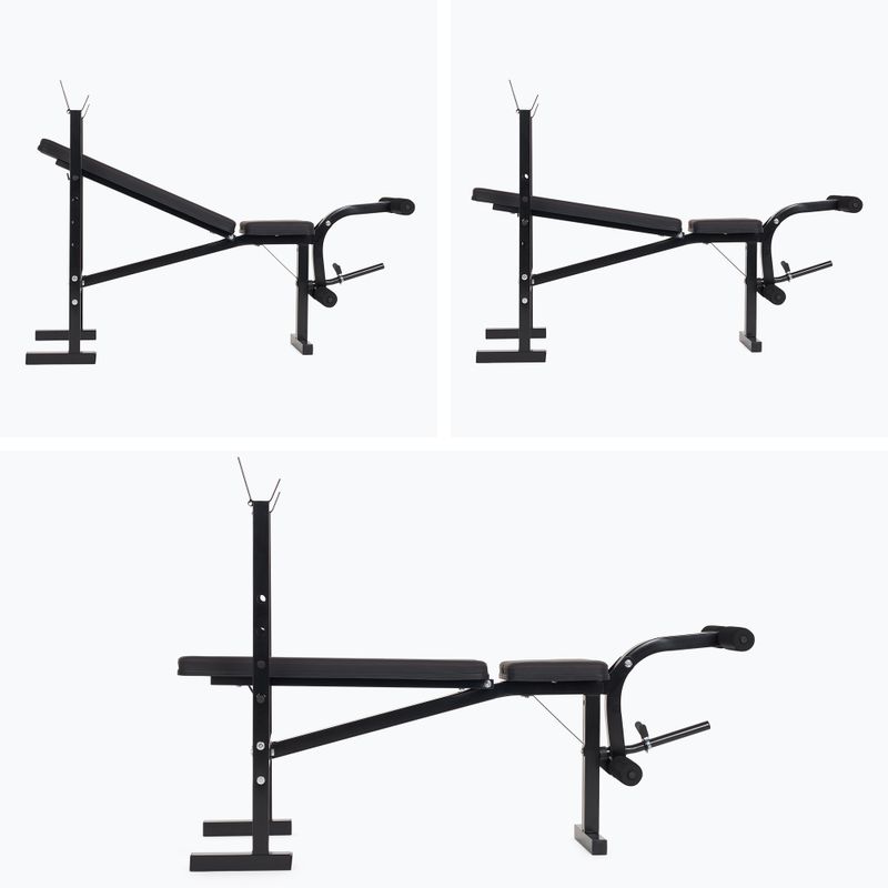 XTREXO BenchFit Lite training bench with stand and barbell black 14