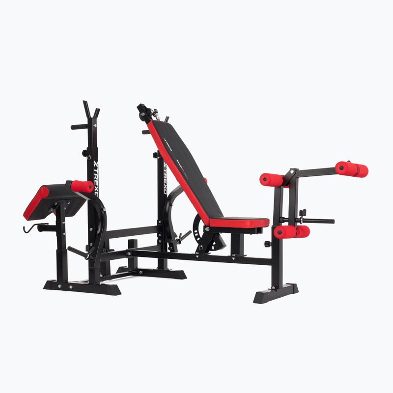 XTREXO BenchFit Max training bench with stand and prayer bar black 8
