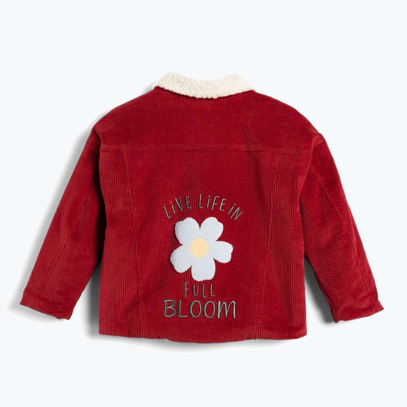 Children's jacket KID STORY Teddy warm red flowers 3