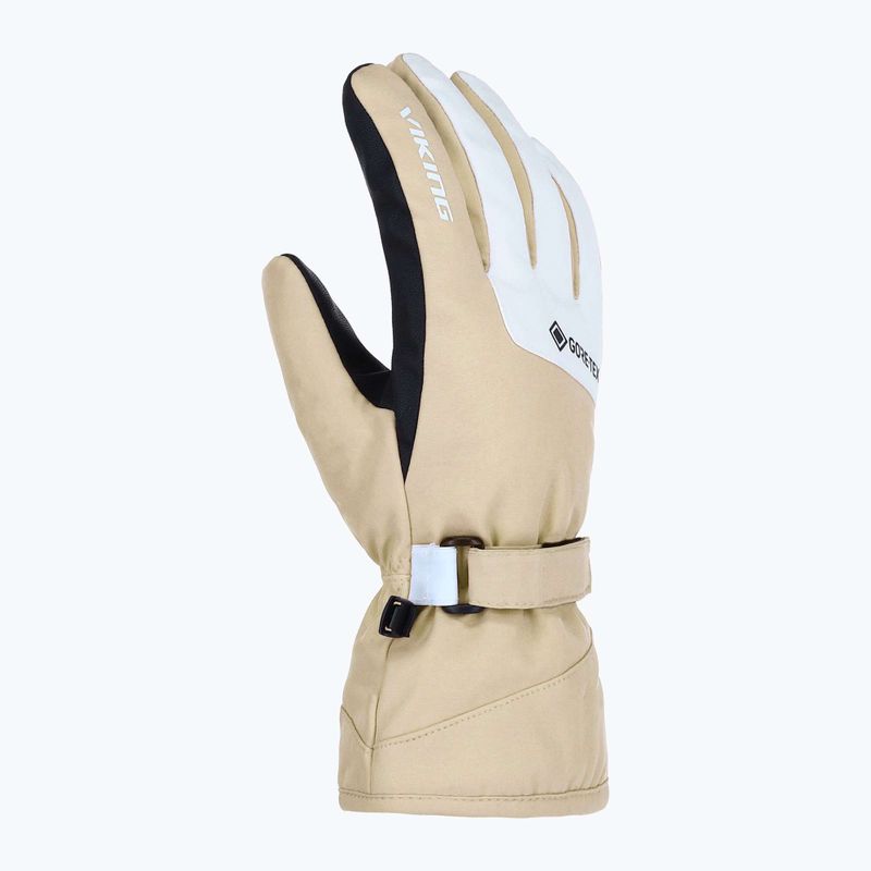 Women's ski gloves Viking Sherpa 2.0 Gore-Tex Ski beige/white 2