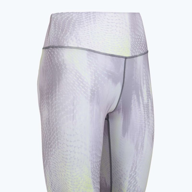 Women's training leggings 4F Solar Punk FNK F454 light yellow allover 9