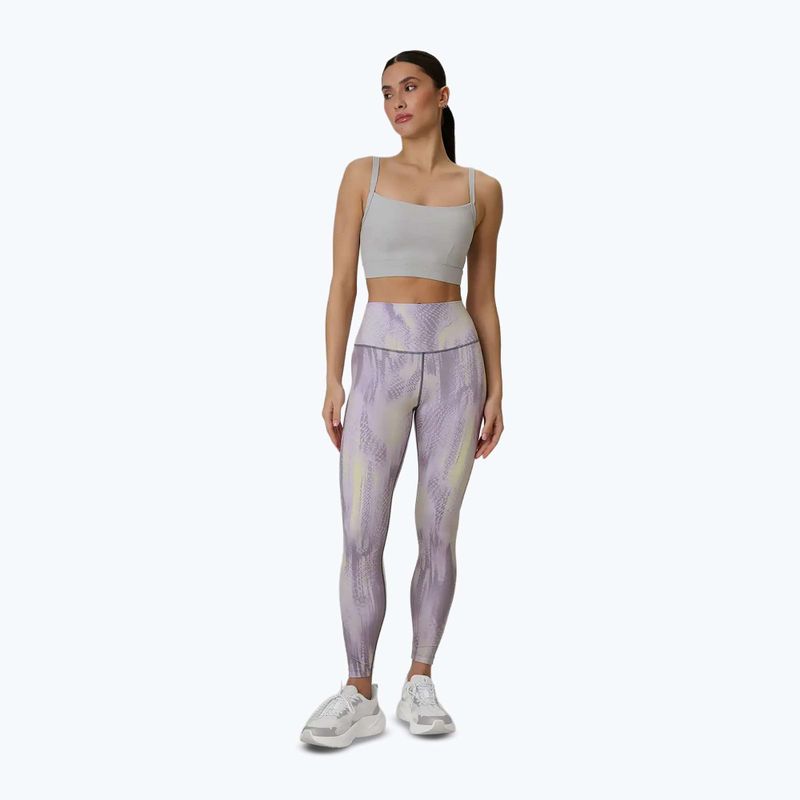 Women's training leggings 4F Solar Punk FNK F454 light yellow allover 2