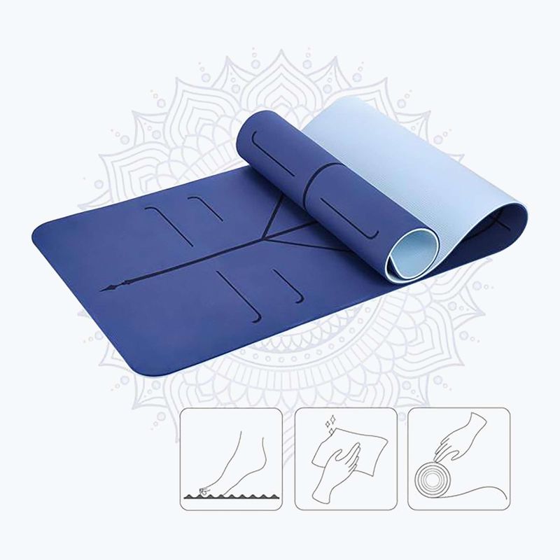 Yoga mat HMS YM10 8 mm dark blue 3