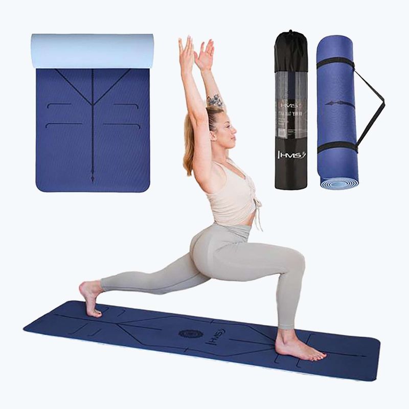 Yoga mat HMS YM10 8 mm dark blue 6