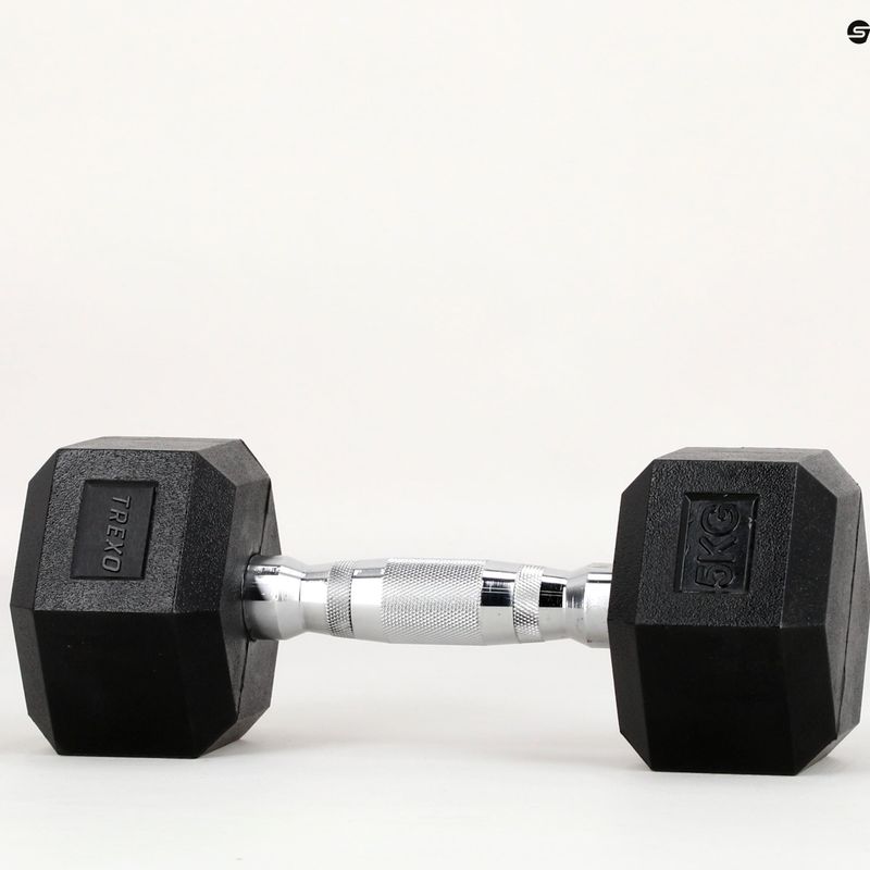 XTREXO Hex HXD50 5 kg rubberised dumbbells 12