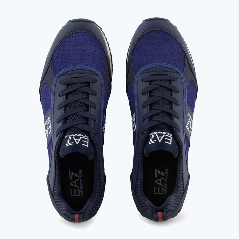 Shoes EA7 Emporio Armani Black & White Suede sky captain / deep cobal / mineral 12