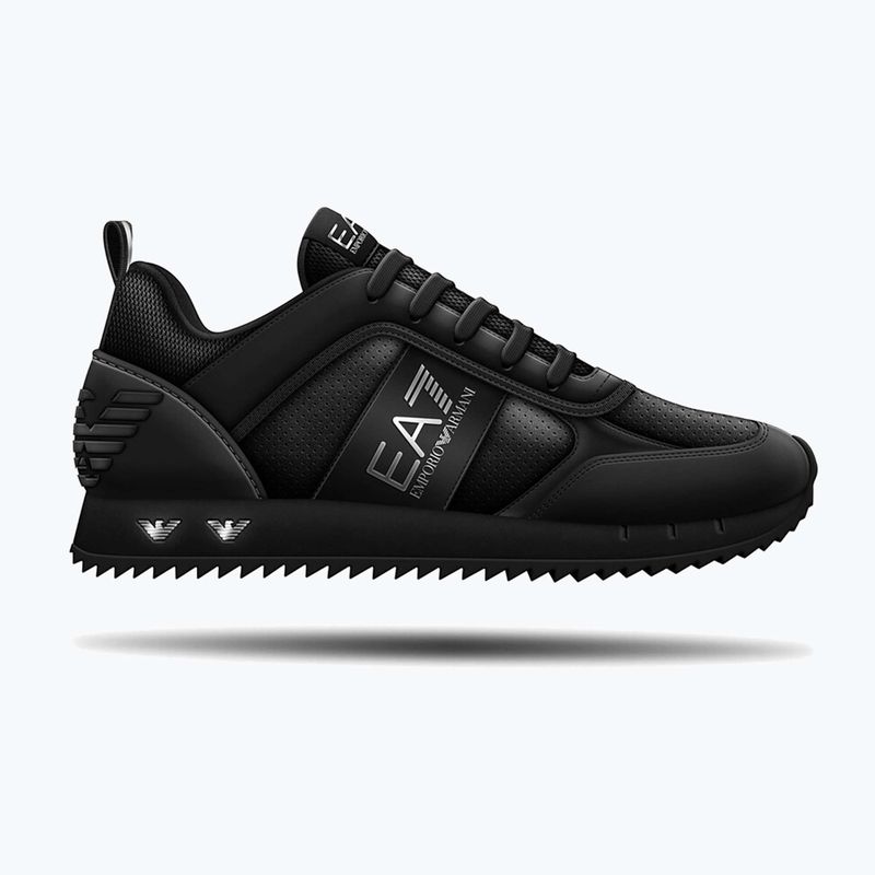 Shoes EA7 Emporio Armani Black & White Suede triple black micropunch 8